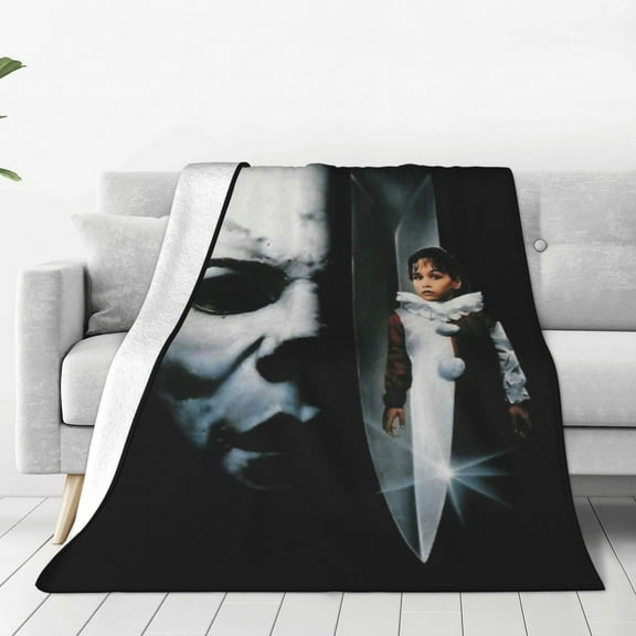 Michael Myers Halloween Horror Flannel Blanket Cozy Ultra-Soft Micro Fleece Flannel Throw Blanket 40"x30" For Sofa Couch Bed Office Travel