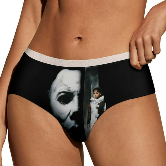 Michael Myers Halloween Horror Women's Brief Sexy Breathable Elastic Bikini Hipster Panties Lady Lace Underwear