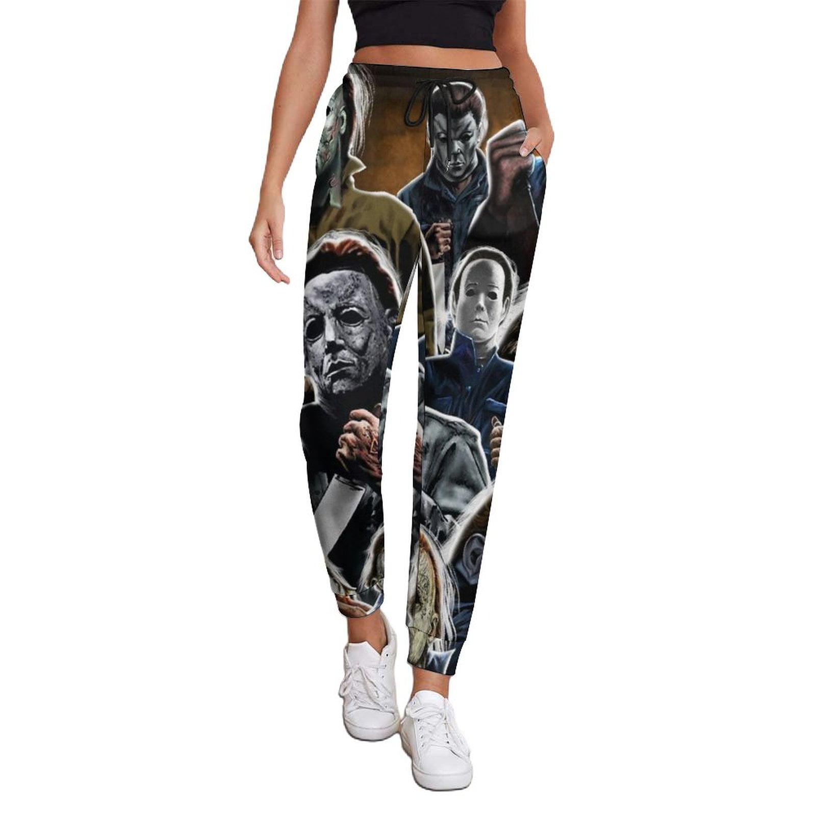 Michael Myers Halloween Joggers for Women Soft Cozy Sweatpants Cuffed