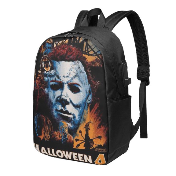 Michael Myers Halloween Laptop Backpack With Usb Charging Port Multi-Functional Rucksack Ergonomic Daypack