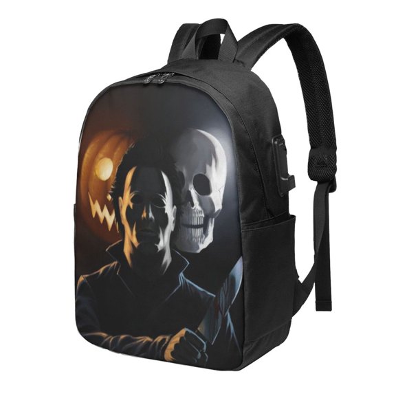 Michael Myers Halloween Laptop Backpack With Usb Charging Port Multi-Functional Rucksack Ergonomic Daypack