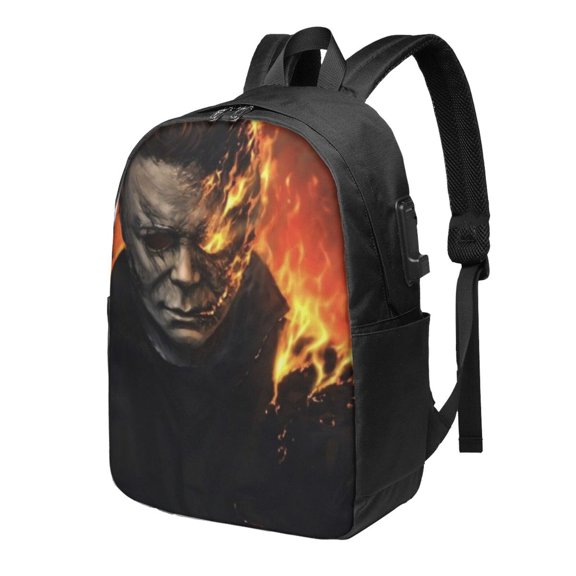 Michael Myers Halloween Laptop Backpack With Usb Charging Port Multi-Functional Rucksack Ergonomic Daypack