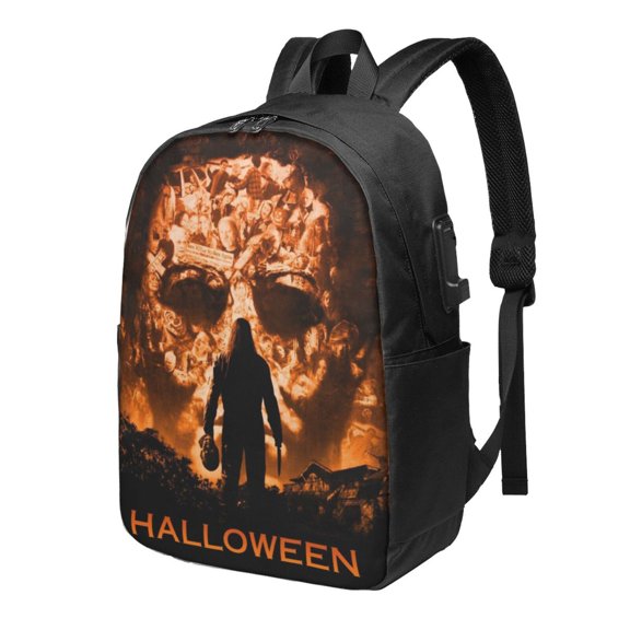 Michael Myers Halloween Laptop Backpack With Usb Charging Port Multi-Functional Rucksack Ergonomic Daypack