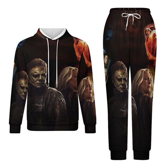 Michael Myers Halloween Movie Adult Hoodies And Sweatpants Set Sweatshirts Jogger Pants 2 Pcs Hooded Hoody Tracksuits Set Suit Winter Daily Unisex Sweatsuit