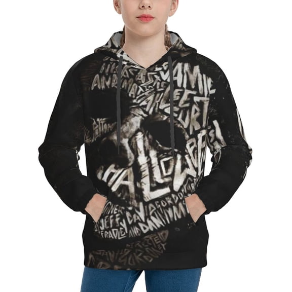 Michael Myers Halloween Teens Sweatshirt Winter Warm Jackets Unisex Youth Hoodies Hooded Pullover Hoodie Coat X-Large