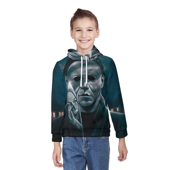 Michael Myers Halloween Unisex Sweater Boys Girls Sweatshirt 3D Printed Pullover Hoodies Casual Hooded Sweatshirt Jacket M