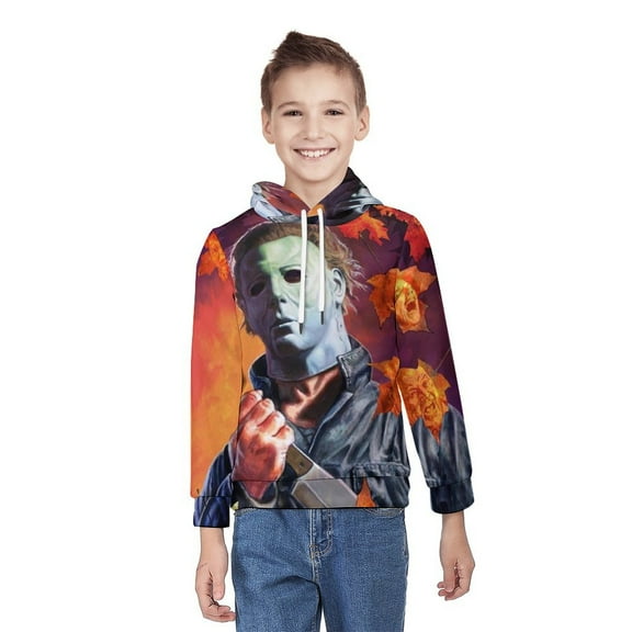 Michael Myers Halloween Unisex Sweater Boys Girls Sweatshirt 3D Printed Pullover Hoodies Casual Hooded Sweatshirt Jacket S