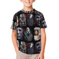thumbnail image 1 of Michael Myers Halloween Unisex T-Shirt for Boys Girls Short Sleeve Sports Top Breathable Blouse 3D Prints Tee Shirts Casual Children Clothing 160CM, 1 of 8