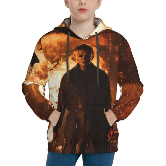 Michael Myers Hoodie, Casual Unisex Youth Hoodie, Fashion Novelty Long Sleeve Pullover Sweatshirt Hooded For Kid, Teens And Adults