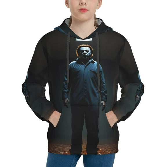 Michael Myers Hoodie, Casual Unisex Youth Hoodie, Fashion Novelty Long Sleeve Pullover Sweatshirt Hooded For Kid, Teens And Adults