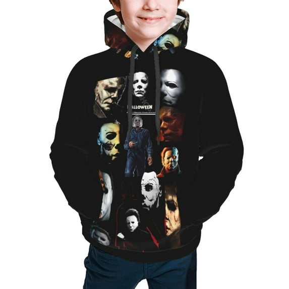 Michael Myers Hoodies Pullover For Boys Girls 3d Printed Hooded Sweatshirt Long Sleeves Large