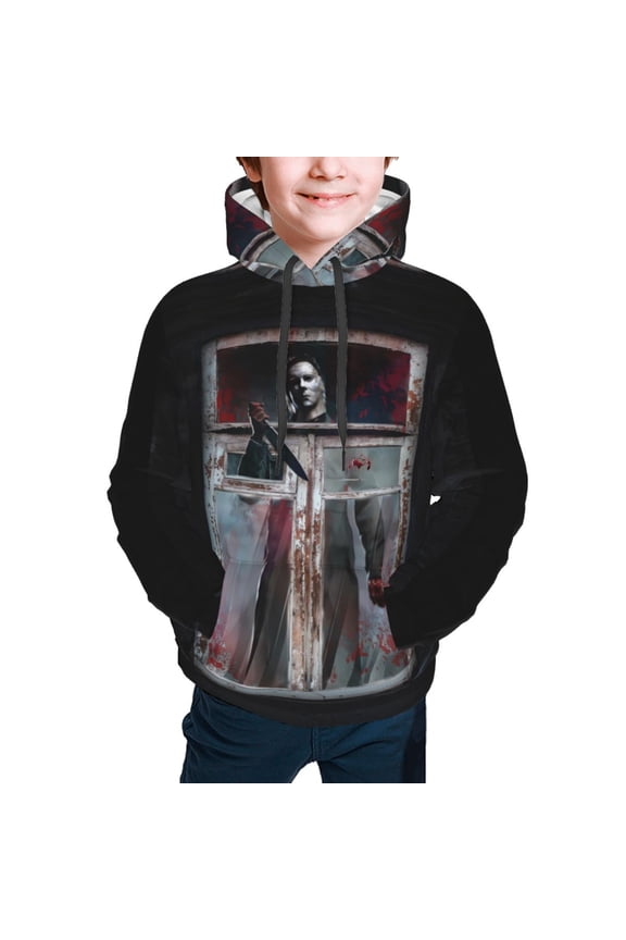 Michael Myers Hoodies Pullover For Boys Girls 3d Printed Hooded Sweatshirt Long Sleeves Medium