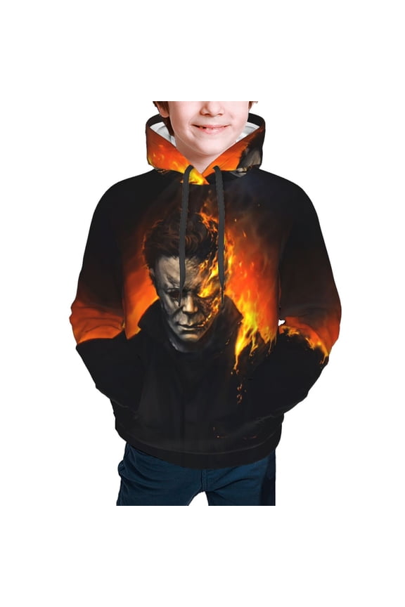 Michael Myers Hoodies Pullover For Boys Girls 3d Printed Hooded Sweatshirt Long Sleeves Medium
