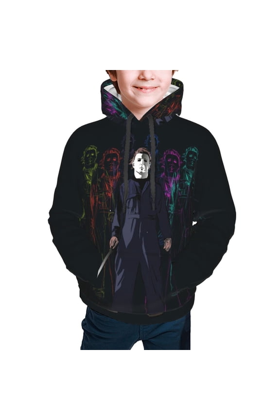 Michael Myers Hoodies Pullover For Boys Girls 3d Printed Hooded Sweatshirt Long Sleeves Medium