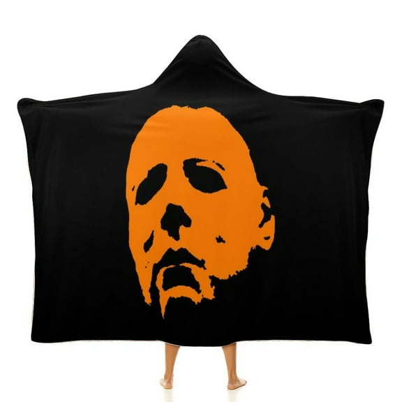 Michael Myers Horror Halloween Soft Wearable Blanket Hoodie Hooded Blanket Warm Decor Gift For Kids Adult For Sofa Bed Office