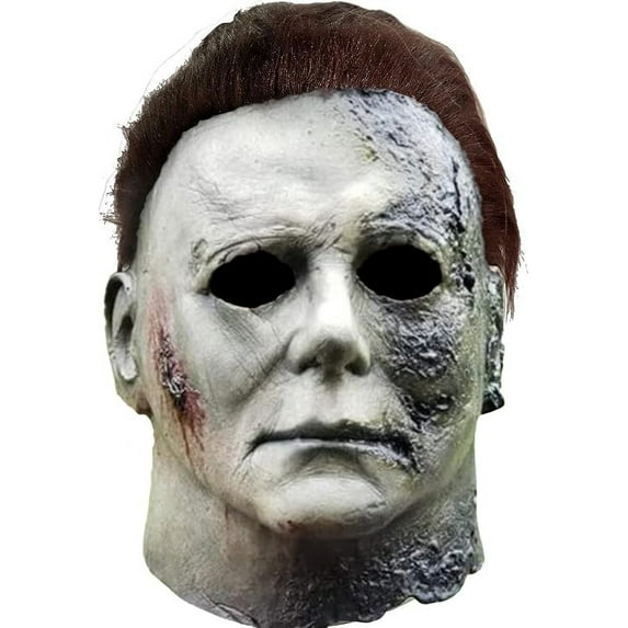 Michael Myers Mask Cosplay Costume Latex Props,Hot Movie Game Face Mask with Hair Full Mask