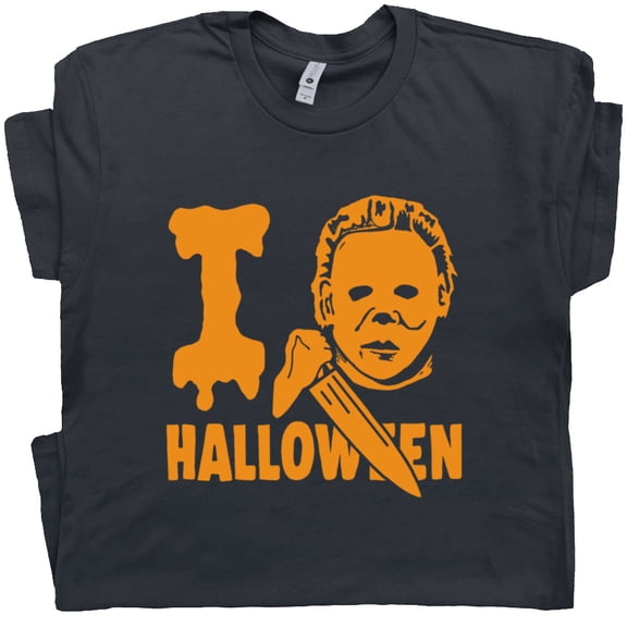 Michael Myers Mask T Shirt Funny Halloween Shirt for Men Women Guys Cool Retro Horror Movie Graphic Tee Vintage Scary Spooky