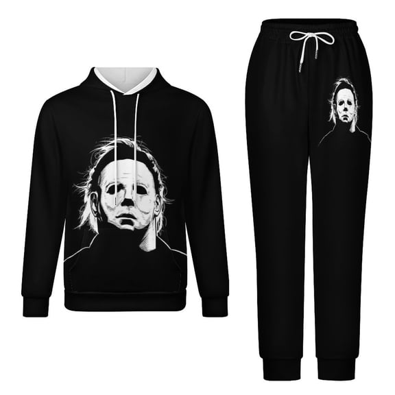 Michael Myers Movie Adult Hoodies And Sweatpants Set Sweatshirts Jogger Pants 2 Pcs Hooded Hoody Tracksuits Set Suit Winter Daily Unisex Sweatsuit