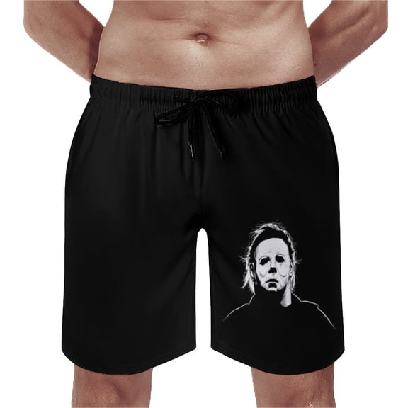Michael Myers Movie Men's Board Shorts Quick Dry Swim Trunks Summer Beach Swim Shorts Casual Swimwear Beachwear With Mesh Lining And Pockets