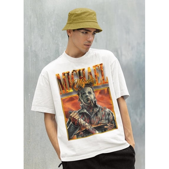 Michael Myers Shirt, Halloween Horror Movie T-Shirt, Spooky Season Tee,White Color,Size M
