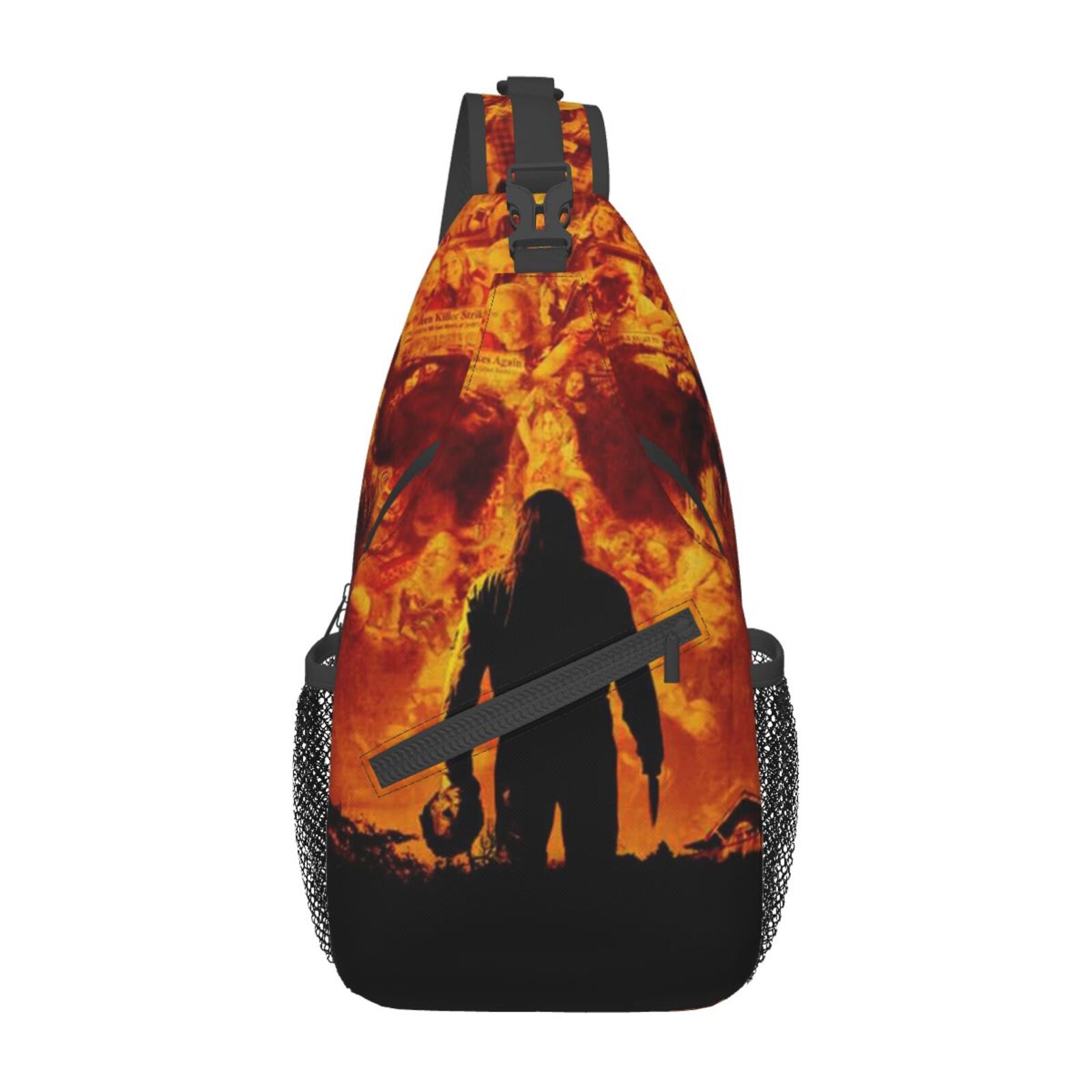 Unisex Crossbody Sling Backpack - Waterproof Chest Bag For Travel, Hiking & Daily Use, Rainbow Mermaid Print - View #3