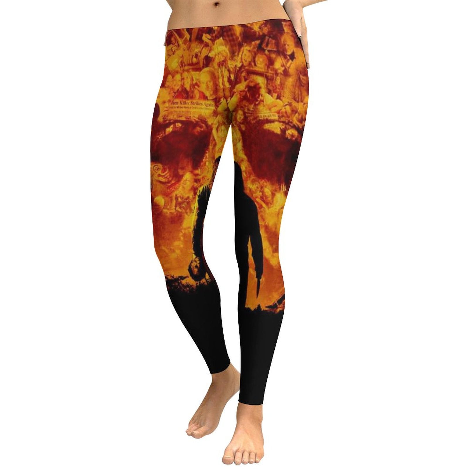 Michael Myers Skull Women's Yoga Pants High Waisted Tummy Control Non