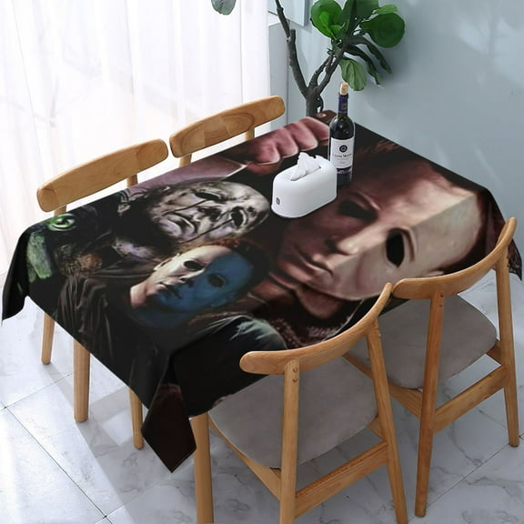 Michael Myers Tablecloth Halloween Rectangle Versatile Stylish Table Cover for Party Picnic Dinner Decor 54x54in