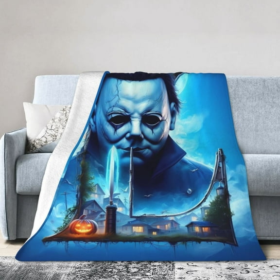 Michael Myers Throw Blanket, All Season Decorative Soft Cozy Fleece Blankets, Room Decor For Bed Chair Car Sofa Couch Bedroom