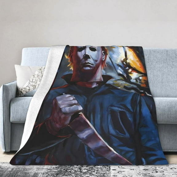 Michael Myers Throw Blanket, All Season Decorative Soft Cozy Fleece Blankets, Room Decor For Bed Chair Car Sofa Couch Bedroom