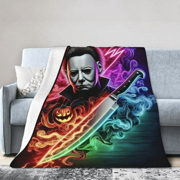 Michael Myers Throw Blanket, All Season Decorative Soft Cozy Fleece Blankets, Room Decor For Bed Chair Car Sofa Couch Bedroom