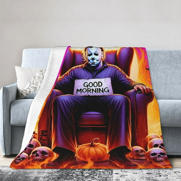 Michael Myers Throw Blanket, All Season Decorative Soft Cozy Fleece Blankets, Room Decor For Bed Chair Car Sofa Couch Bedroom