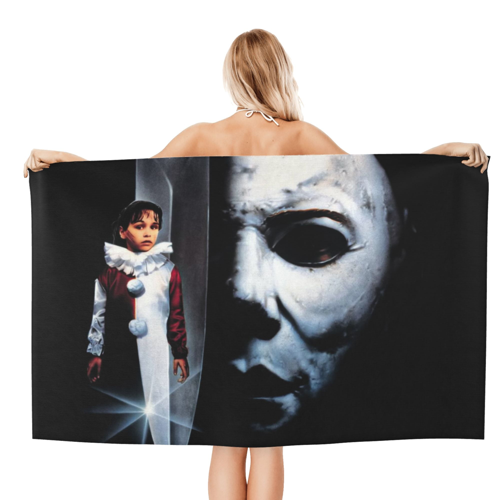 Michael Myers Towel, Hororr Movie Beach Towel, Microfiber Oversized