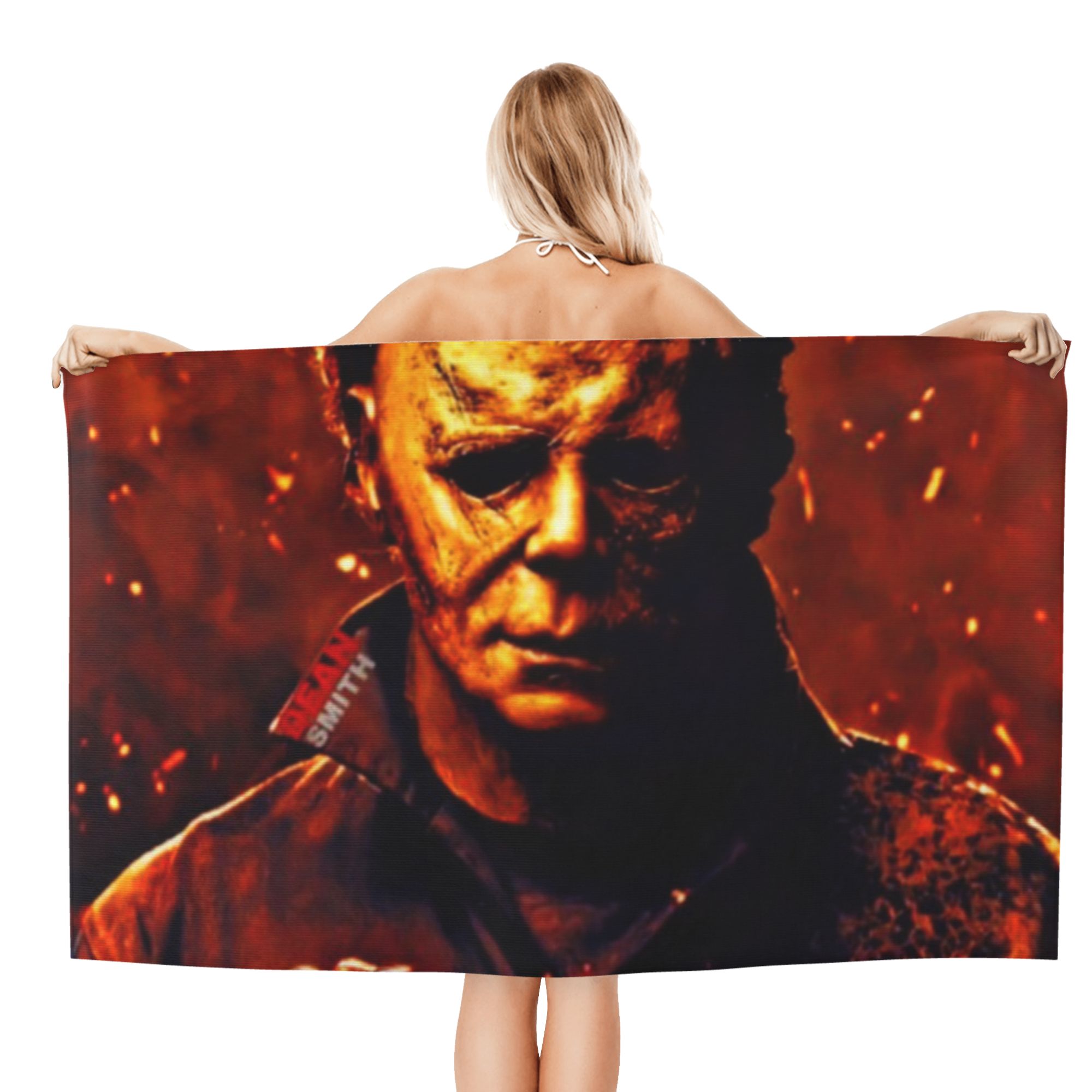 Michael Myers Towel, Hororr Movie Beach Towel, Microfiber Oversized