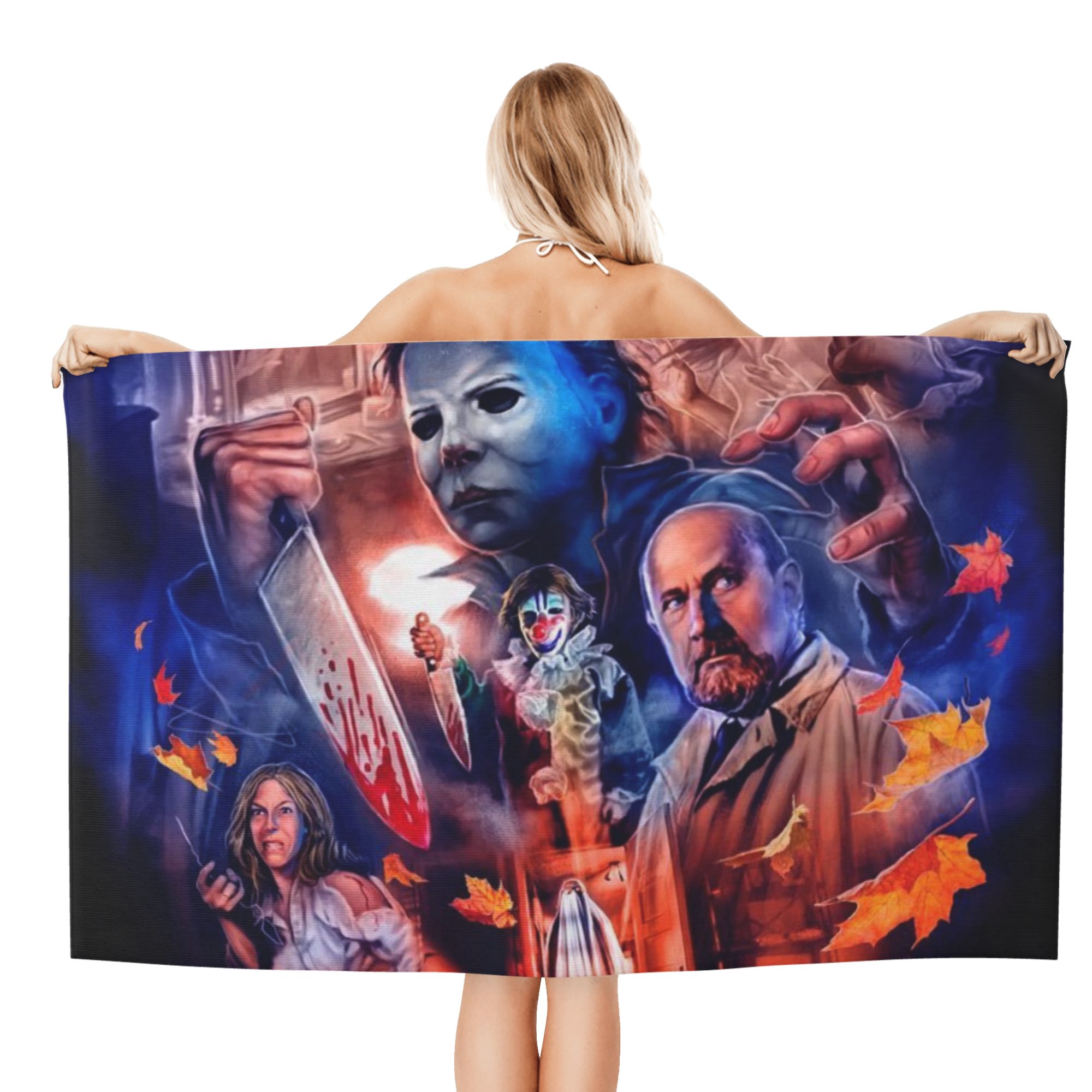 Michael Myers Towel, Hororr Movie Beach Towel, Microfiber Oversized