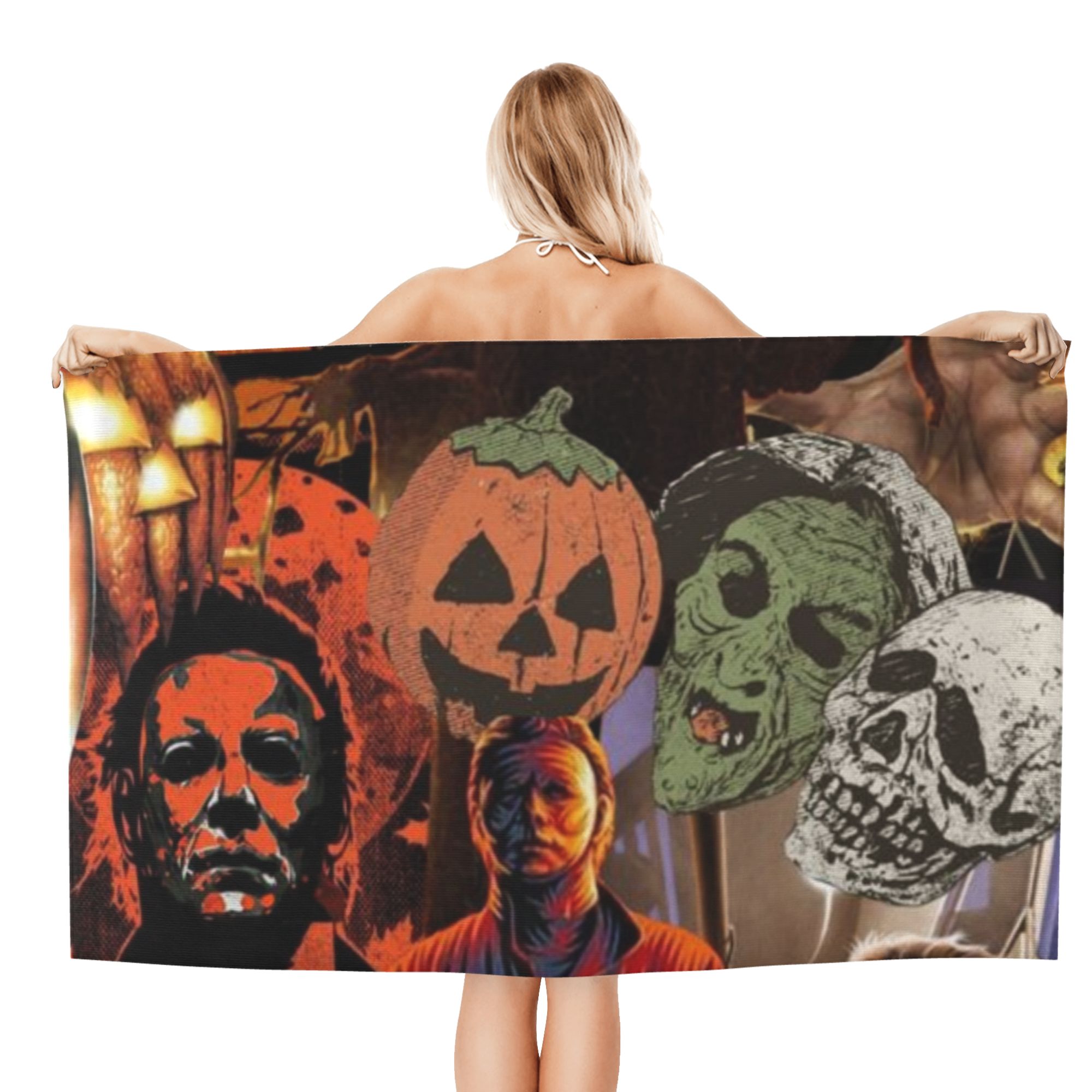 Michael Myers Towel, Hororr Movie Beach Towel, Microfiber Oversized