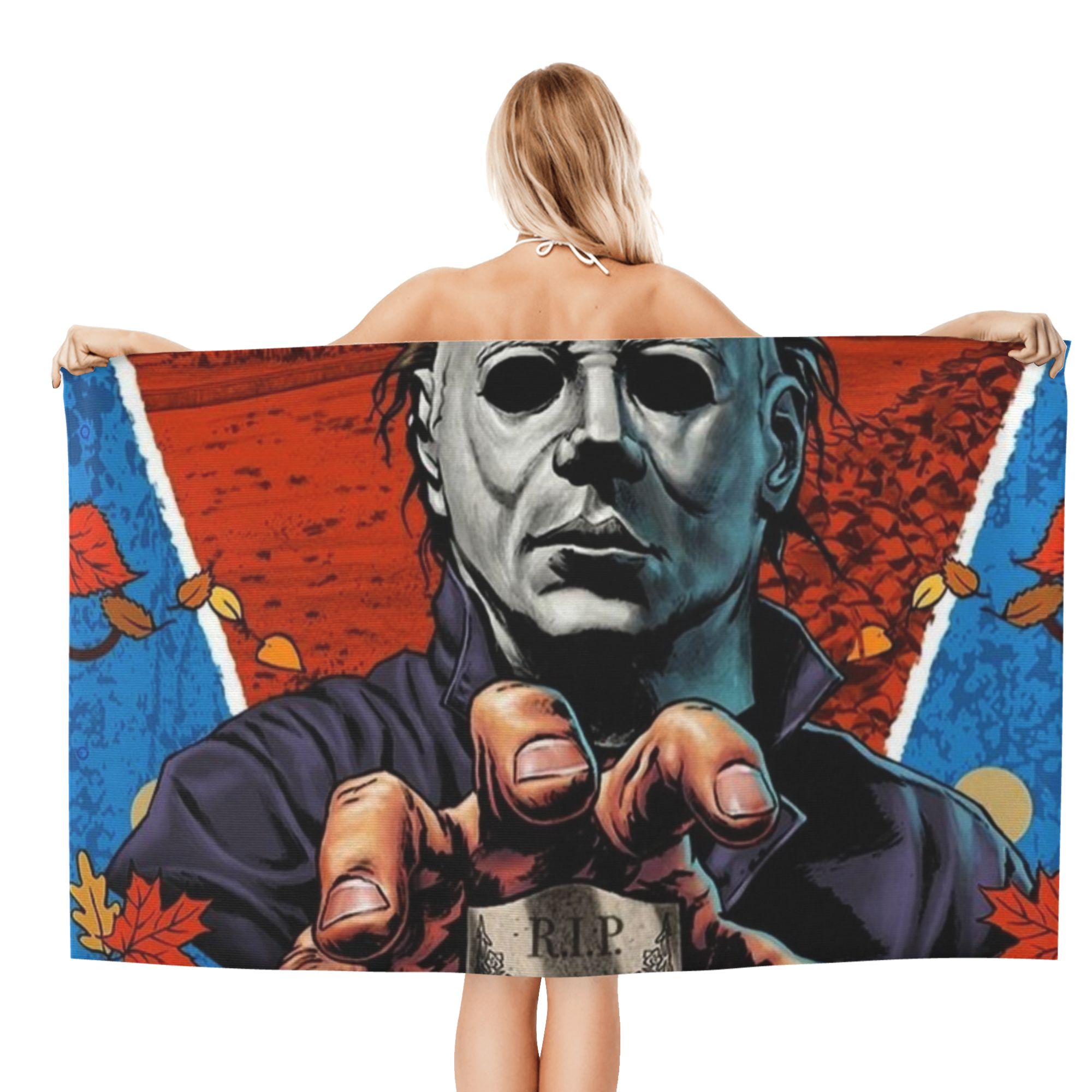 Michael Myers Towel, Hororr Movie Beach Towel, Microfiber Oversized