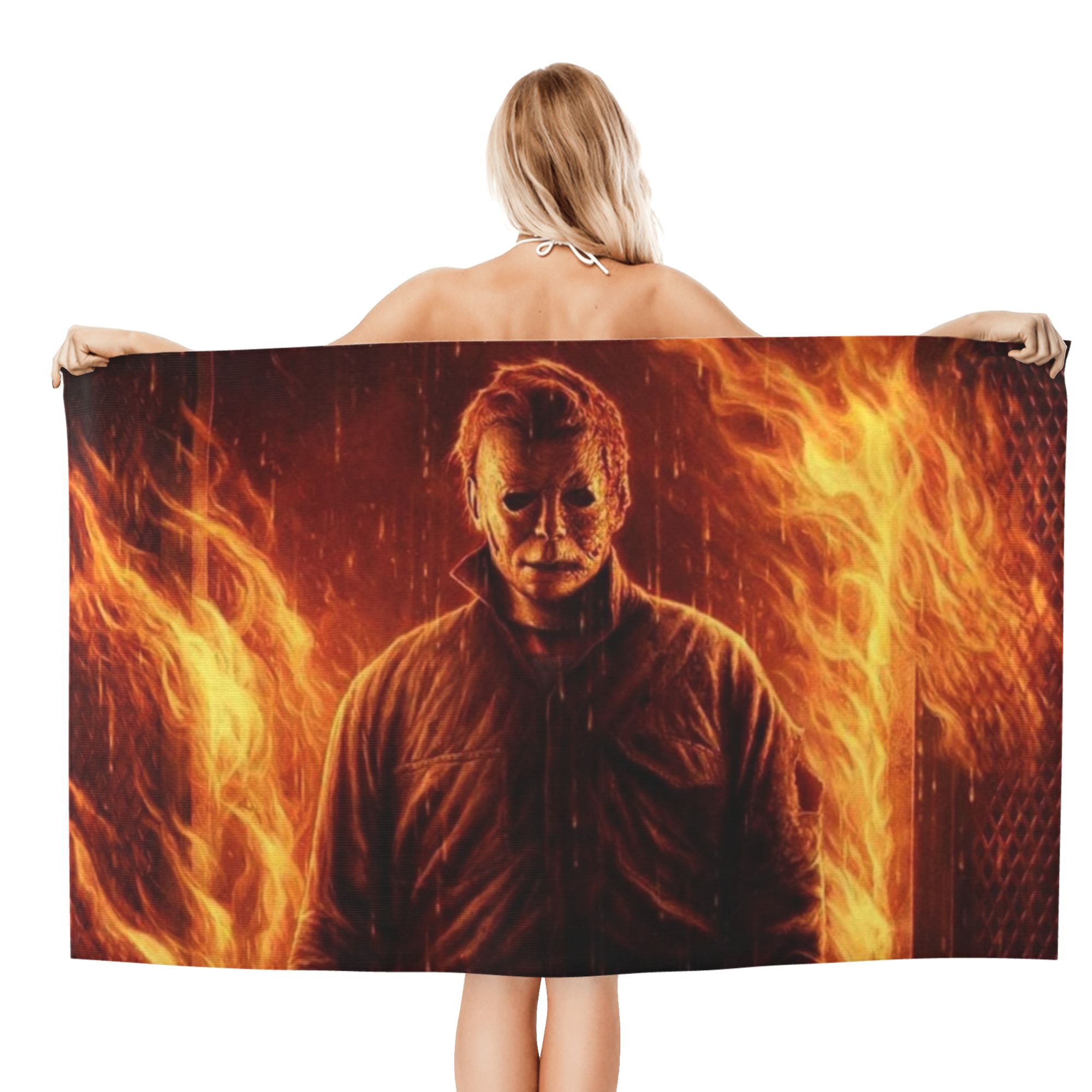 Michael Myers Towel, Hororr Movie Beach Towel, Microfiber Oversized