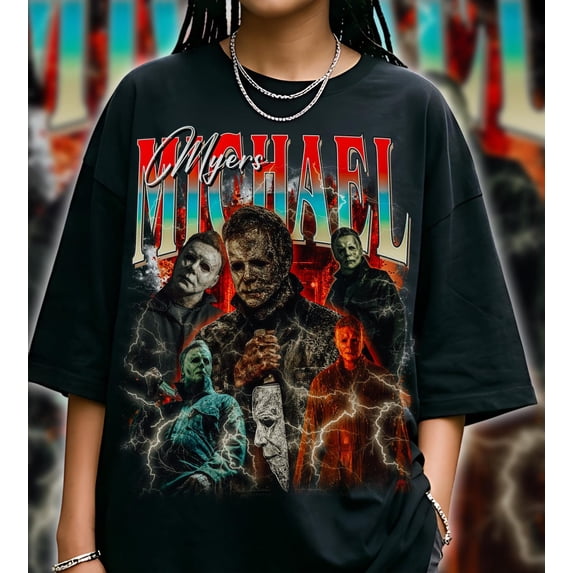 Michael Myers Vintage Graphic T-Shirt Halloween Horror Movie Retro Tee