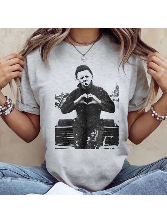 Michael Myers Vintage Scary Movie Sweatshirt, Distressed Retro Horror Shirt, 90's Style Retro Horror Gift, Men's And Women's Graphic Tee 100% Cotton by TBun, Full Sizes S-5XL