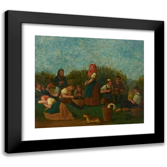 Michael Neder 14x12 Black Modern Framed Museum Art Print Titled - Rest in the Vineyard (Schreiber Family) (1872)