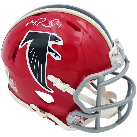 Michael Penix Jr. Autographed Atlanta Falcons 1966-69 Throwback Red Speed Mini Helmet Beckett BAS Witness 242575