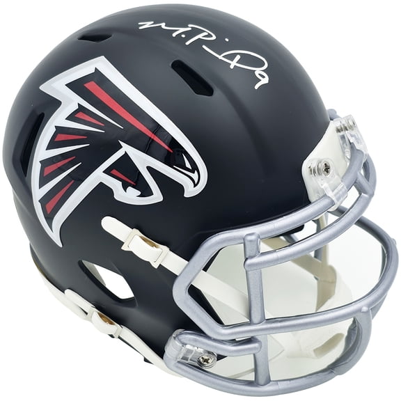 Michael Penix Jr. Autographed Atlanta Falcons Purple Speed Mini Helmet Beckett BAS Witness 242576