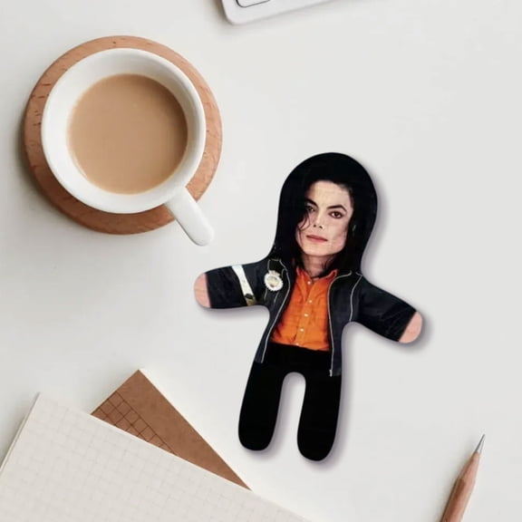 Michael Plush Doll Built‑in Flexible Internal Wire Frame, Bendable Michael Plush Figure Michael Toys, Unique Gift for Music Fans and Gift For Singer Fans 3.93 in