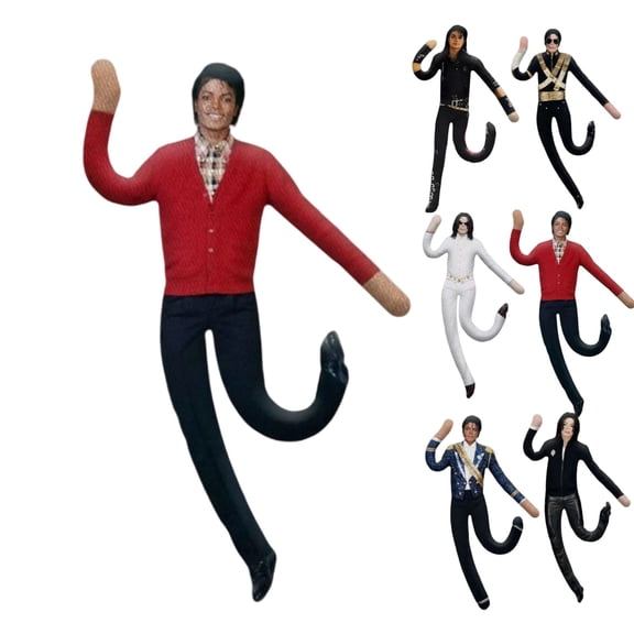 Michael Plush Figure, 11" Funny Bendable Plush Figure, Pillow Style Poseable Doll Stuffed, Gift for M-J Singer & Dancer Fans