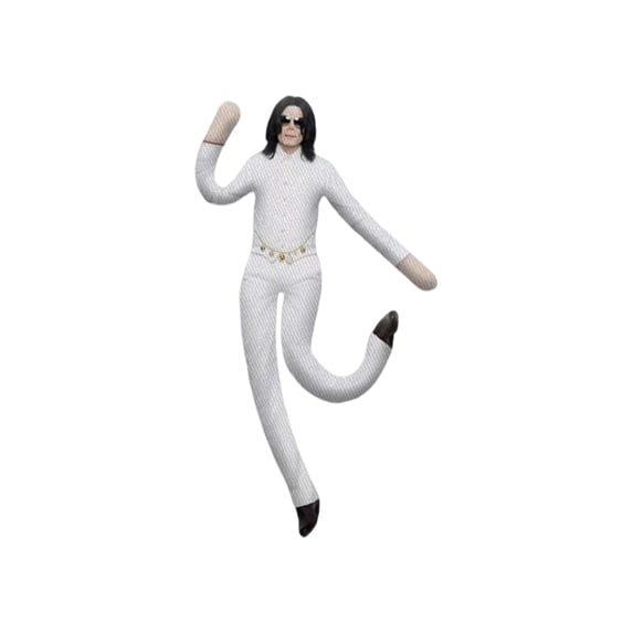 Michael Poseable Plush Doll – 11 Inch Soft Stuffed Figure with Wireframe, Bendable Pop Star Doll for Desk Display, Collectible Music Gift for Fan,1Pcs