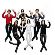 Michael Poseable Plush Doll &ndash; 11 Inch Soft Stuffed Figure with Wireframe, Bendable Pop Star Doll for Desk Display, Collectible Music Gift for Fans，6Packs
