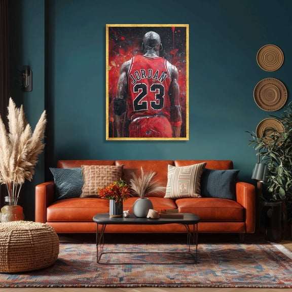 Michael Poster Jordan Basketball Legend Jersey Art Poster Style Sports Wall Art Size 24x36 Unframed Poster