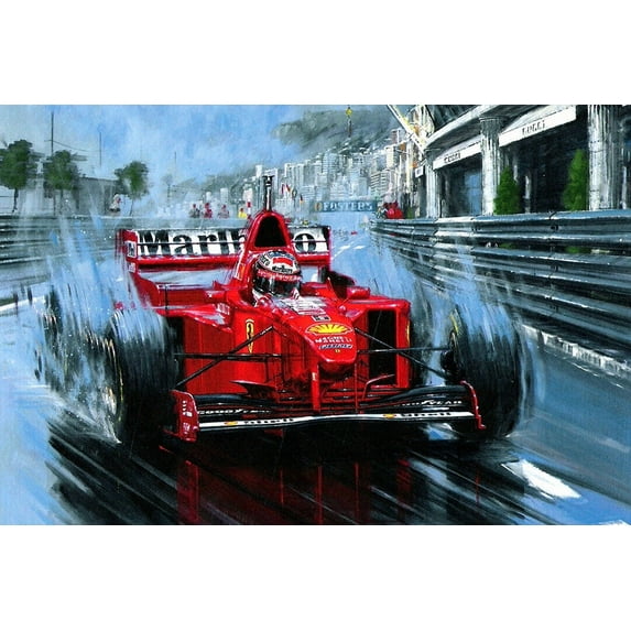 Michael Schumacher Mercedes F1 Racing Driver Wall Art Home Decor Style - A - 12x18 Inch Laminated Poster - Stunning Detail and Bold Colors