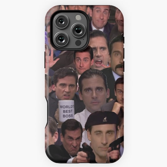 Michael Scott Collage The Office Phone Case for iPhone 16 15 14 13 12 11 Pro Max