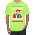thumbnail image 1 of Michael Scott The Name is Bond Santa Bond Ugly Christmas Sweater Men's Graphic T-Shirt, Safety Green, X-Large, 1 of 3